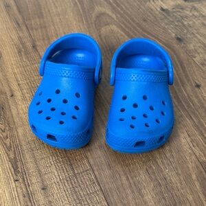 Toddler blue Crocs, size 5
